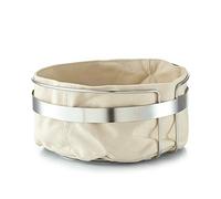 Zeller 27248 Panier à Pain avec Sac Métal/Coton Beige 22 x 10,8 x 47 cm