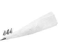 Zeller 44731 Poche à Douille avec 4 Douilles Plastique Blanc/Argent 31 x 18 x 3,5 cm