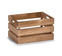 Zeller Caisse de Rangement Caisse en Bois Blanc Vintage, Bois, Naturel, 35 x 25 x 20 cm