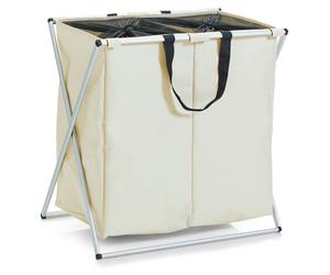 ZELLER Collecteur de linge, 2 compartiments, 128 litres