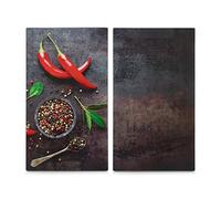 Zeller Lot de 2 Cache-Plaques en Marbre, pour Plaques Cuisson Chili