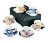 ZELLER MAGIC EYES / 26510 ENSEMBLE DE TASSES À EXPRESSO EN PORCELAINE 12 PIÈCES G
