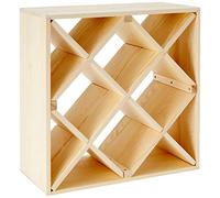 Zeller Present 13171 Casier à Vin en Bois Naturel Forme Losange 52 x 25 x 52 cm