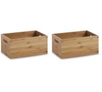 Zeller Present 13340 Caisse de Rangement en Bambou Taille S 30 x 20 x 14 cm (Lot de 2)
