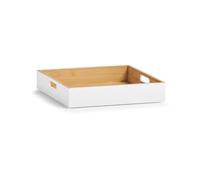 Zeller Present 13358 Boîte de rangement Rectangulaire Bambou Blanc Blanc