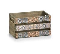 Zeller Present 15191 Boîte de rangement Rectangulaire Papier, Contre-plaqué Multicolore, Bois Multicolore