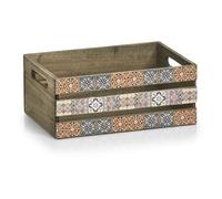 Zeller Present 15192 Boîte de rangement Rectangulaire Papier, Contre-plaqué, Bois Multicolore, Bois Multicolore