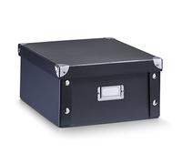 Boîte de rangement - ZELLER - Modèle en carton - 31x26x14 cm - Couleur noire - Mixte