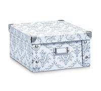Zeller Present 17972 Vintage Boîte de Rangement Carton Blanc 31 x 26 x 3 cm