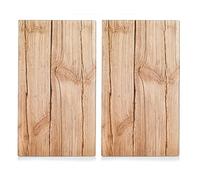 Zeller Present 26277 Wood Couvercle de Cuisinière/Planche à Découper Verre Set de 2