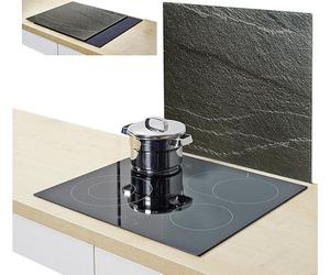 ZELLER PRESENT Herdabdeckplatte Schiefer Glas 56x50cm anthrazit