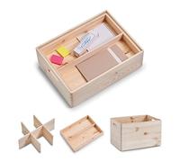 ZELLER PRESENT SCHÖNER LEBEN. PRAKTISCH WOHNEN. Caisse en Bois, Naturel, 40 x 30 x 24 cm