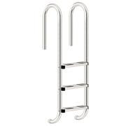 Zelsius Echelle de Piscine à 3 marches en Acier Inoxydable V2A | 50 x 26,5 x 132 cm - Argent | avec Protection antidérapante | Escalier de Piscine