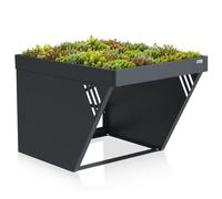 Garage pour robot tondeuse Zelsius, avec jardinière intégrée, dimensions 85 x 66 x 60 cm, en acier galvanisé, couleur anthracite (RAL 7016), type abri de jardin