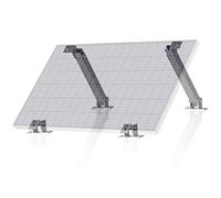 Zelsius Kit de support universel pour panneau solaire avec angle réglable | Kit de montage en aluminium pour quatre panneaux | Support de panneau avec mécanisme télescopique, kit de fixation