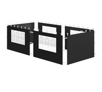 Parois latérales Zelsius pour pavillon 3 x 6 m, 6 pièces, noir, paroi latérale pour tente de jardin avec fenêtre, UV30