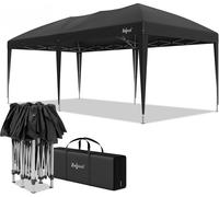 Zelsius Pavillon pliable 3 x 6 m, noir, pavillon pliable pop-up, tente de jardin, tente de réception avec sac