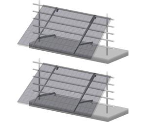 Zelsius Universal Solar Module Kit de fixation pour balcon pour 2 panneaux solaires, angle réglable, kit de montage