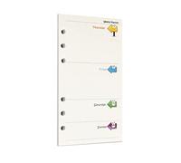 Zelten Recharge de papier perforé multicolore 45 feuilles 90 pages - Pour reliure à 6 trous - Journal intime rechargeable (A6, Arrow Weekly Planner)