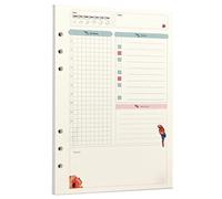 Zelten Recharge de papier perforé multicolore 45 feuilles 90 pages - Pour reliure à 6 trous - Journal intime rechargeable (A5, Rainforest Daily Planner)
