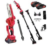 ZELURXX 21V tronçonneuse à chaîne sans fil avec perche télescopique & 2 batteries moteur Brushless réglable à 180° Elagueuse d'arbre