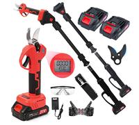 ZELURXX Elagueur sans fil 2 en 1 avec perche télescopique, moteur sans brosse, sécateur électrique 21V avec 2 batteries 2000mAh, 900W
