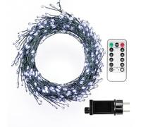 ZELUXDOT Guirlande Lumineuse Feu d’Artifice 3m 100 LEDs Blanc Froid avec Prise pour Intérieur Fil Argenté Lumières Fées LED avec Télécommande pour Sapin de Noël, Plantes, Chambre, Jardin, Patio