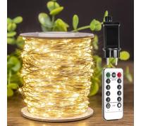 ZELUXDOT Guirlande Lumineuse LED à Brancher 50m Espacement de 5cm Étanche Lumières Chaudes 1000 LED avec Télécommande pour Salon, Chambre, Jardin, Patio, Mariage ou Décoration de Noël.