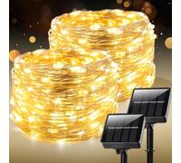 ZELUXDOT Lot de 2 guirlandes solaires extra longues pour extérieur 30 m étanche à énergie solaire Guirlande lumineuse 300 LED pour terrasse, jardin, jardin, arbre, mariage, Noël