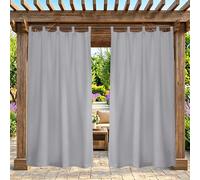 ZELVANO Rideau extérieur résistant, 1 pièce Rideau Anti-Soleil avec Anneaux de Suspension, Coupe-Vent et occultant pour Jardin, pavillon, pergola et terrasse - 177L × 213Hcm