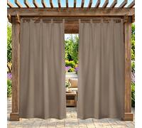 ZELVANO Rideau extérieur résistant, 1 pièce Rideau Anti-Soleil avec Anneaux de Suspension, Coupe-Vent et occultant pour Jardin, pavillon, pergola et terrasse - 254L × 259Hcm
