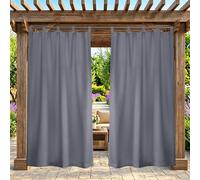 ZELVANO Rideau extérieur résistant, 1 pièce Rideau Anti-Soleil avec Anneaux de Suspension, Coupe-Vent et occultant pour Jardin, pavillon, pergola et terrasse - 304L × 213Hcm