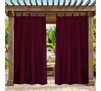 ZELVANO Rideau extérieur résistant, 1 pièce Rideau Anti-Soleil avec Anneaux de Suspension, Coupe-Vent et occultant pour Jardin, pavillon, pergola et terrasse - 177L × 213Hcm