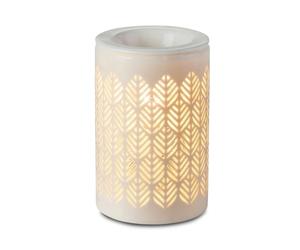Zen’Arôme Brûleur Cire Parfumée Calorya n°9 - Brûle Parfum Électrique pour Fondant Parfumé - Lampe à Parfum avec Coupelle Amovible - Céramique avec Décor Ajouré et Éclairage d’Ambiance