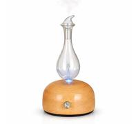 Zen’Arôme Diffuseur d’Huile Essentielle par Nébulisation Aurora - Nébulisateur à Froid Qui Conserve Les Vertus des HE pour l’Aromathérapie - Puissance Ajustable - en Bois FSC et Verre - Éclairage LED