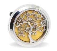 Zen’Arôme Diffuseur d’Huile Essentielle pour Voiture Clip’Arôme Arbre de Vie - Diffuseur + 5 Buvards à Parfumer avec Huile Essentielle ou Parfum - Acier Inoxydable - Fixation sur Grille de Ventilation