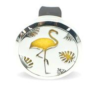 Zen’Arôme Diffuseur d’Huile Essentielle pour Voiture Clip’Arôme Flamant Rose - Diffuseur + 5 Buvards à Parfumer avec Huile Essentielle ou Parfum - Acier Inoxydable - Fixation sur Grille de Ventilation