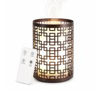 Zen’Arôme Diffuseur d’Huile Essentielle Vela - Diffuseur Ultrasonique Aromathérapie à Froid - Diffuseur Électrique Parfum Maison avec Télécommande - Éclairage LED Effet Bougie - en Métal et Verre