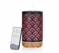 Zen’Arôme Diffuseur Ultrasonique Aromathérapie Sofia - Diffusion Huile Essentielle à Froid - Diffuseur Électrique avec Télécommande - Éclairage Led Personnalisable - Coque en Métal avec Décor Original
