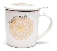 Zen et Ethnique Mug blanc avec infuseur métal - Mandala