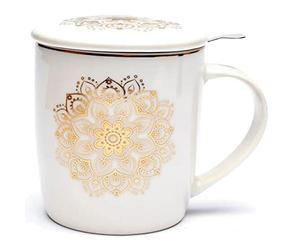 Zen et Ethnique Mug blanc avec infuseur métal - Mandala