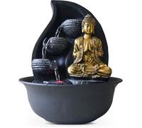 ZEN Fontaine LED d'intérieur avec statuette Bouddha Praya - Noir