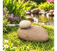 Zen Man 029411 Canard de jardin en pierre naturelle Décoration de jardin Sculpture de canard en pierre