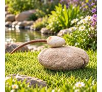 Zen Man 029412 Canard de jardin en pierre naturelle, décoration de jardin, décoration d'appartement, sculpture animale, figurine décorative, canard en pierre