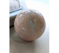 Zen Man Lot de 3 boules en pierre de marbre, décoration de jardin, marbre naturel teinté rose, 7 cm