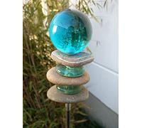 Zen Man Piquet de jardin avec boule de verre - Décoration de jardin - B6 x H115 cm