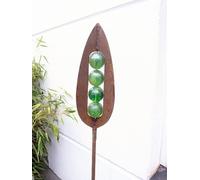 Zen Man Piquet de jardin avec boule en verre - Décoration de jardin - Piquet en métal - Rouille - 120 cm (029819 : vert)