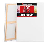Zenacolor - Toile Peinture Grand Format 80x100 - Set de 2 Toiles à Peindre | Canvas · Toile a Peindre 100% Coton sans Acide · Cadre en bois · Pour peinture acrylique sur toile, huile, gouache