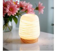 Zen’Arôme Brûleur Cire Parfumée Calorya n°16 - Brûle Parfum Électrique pour Fondant Parfumé - Lampe à Parfum Chaleur Douce - Céramique au Décor Ajouré et Éclairage d’Ambiance- H 21,5cm