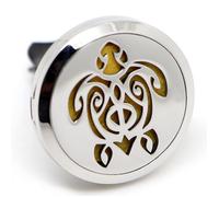Zen’Arôme Diffuseur d’Huile Essentielle pour Voiture Clip’Arôme Tortue - Diffuseur et 5 Buvards à Parfumer avec Huile Essentielle ou Parfum - Acier Inoxydable - Fixation sur Grille de Ventilation